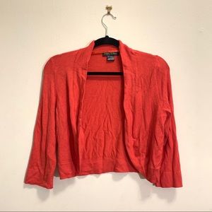 Jessica Howard cropped cardigan bolero shrug coral m